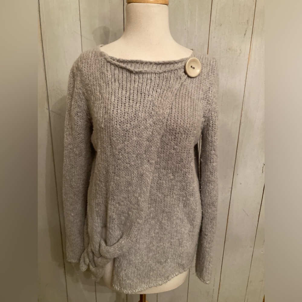 Armani Jeans Designer Mohair Knit Casual Wrap Cardigan Braid Sweater Size 40(6)‎